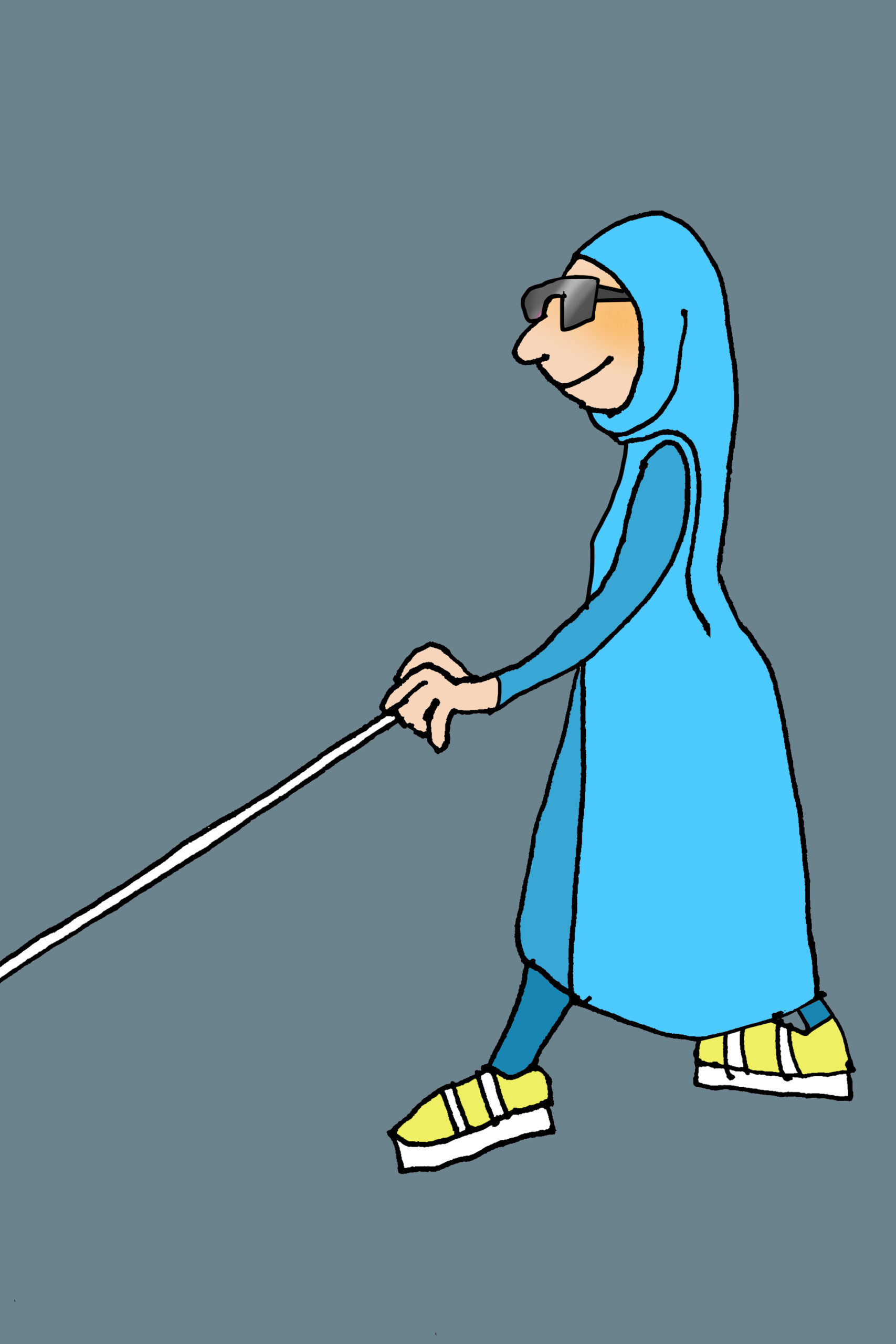 Illustration einer blinden Person.