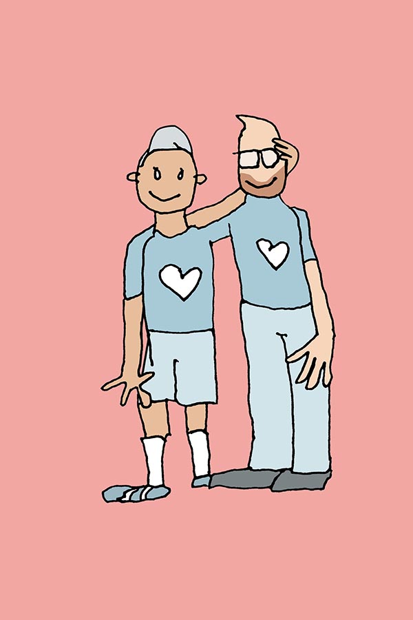 Illustration von einem homosexuellen Paar