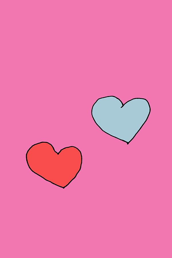 Illustration von zwei Herzen